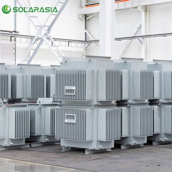 Wide shot of a clean, organized, and modern transformer manufacturing factory with advanced equipment.