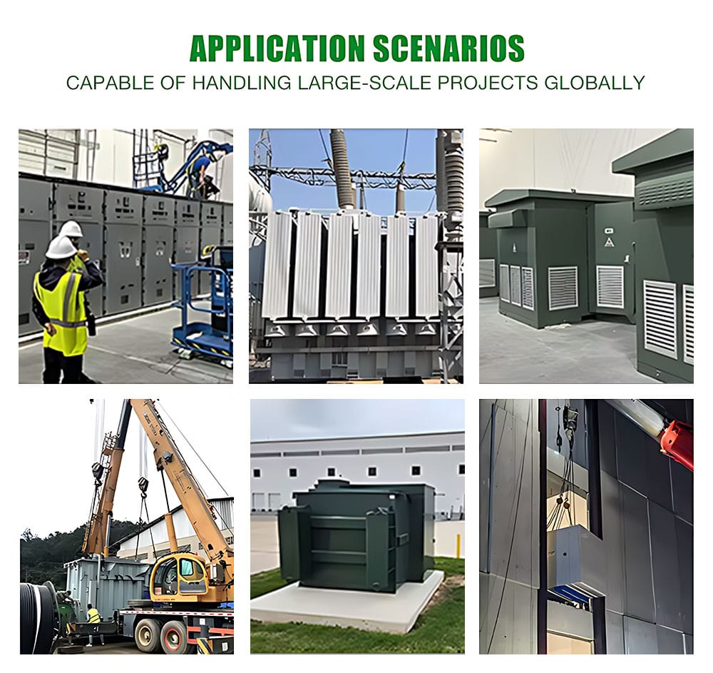 1250 kVA oil cooled power transformer installed and operational at a client's substation or industrial plant, integrated into the power system.