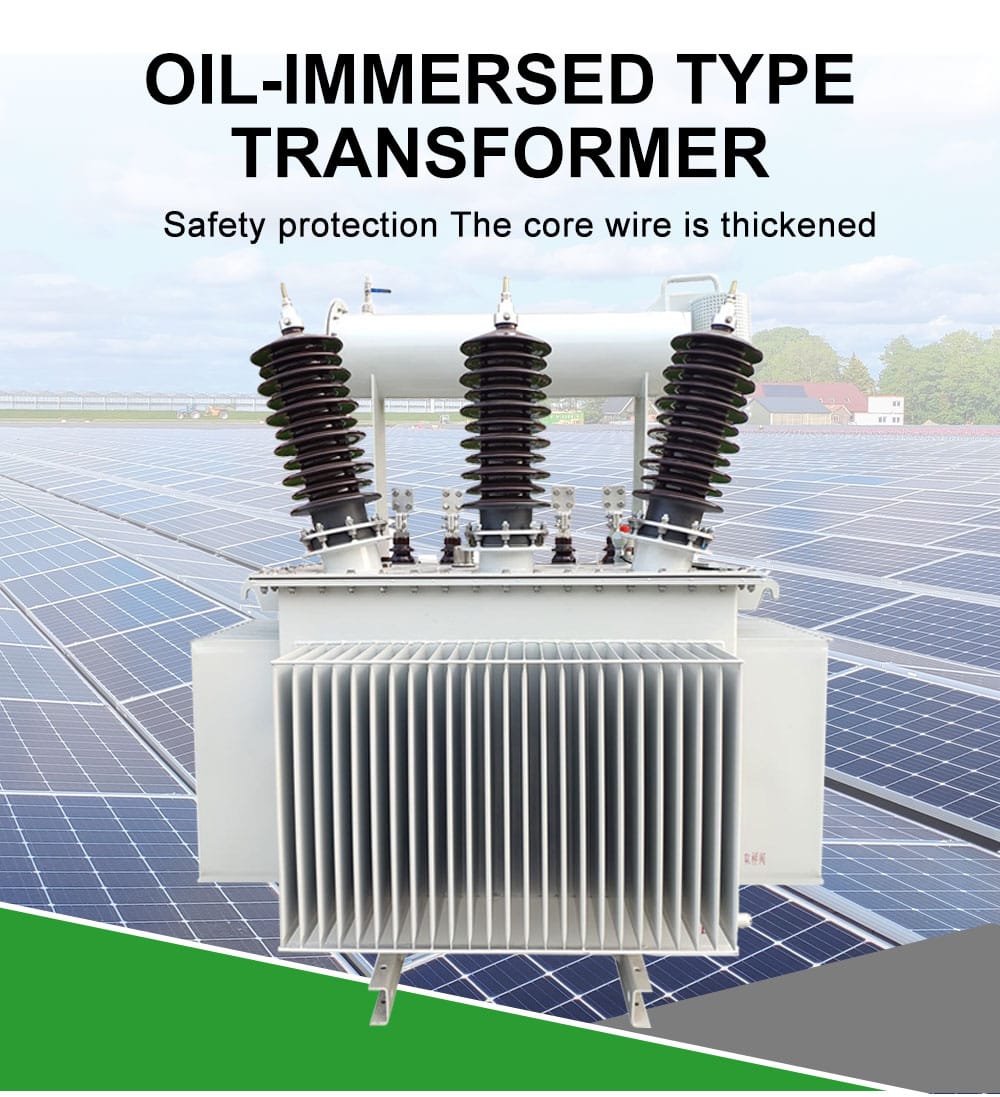 Professional photography of a robust 2000kVA oil immersed transformer, showcasing its main tank, radiators, and bushings for high-voltage power distribution.