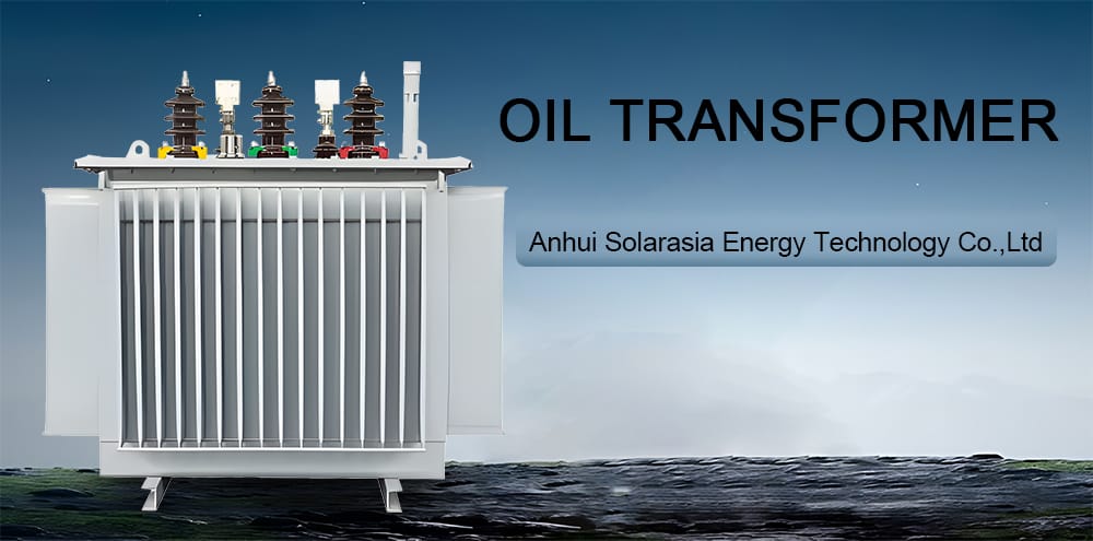 Professional photo of a 33kV oil-immersed power transformer unit, designed for outdoor substation and industrial power distribution applications.