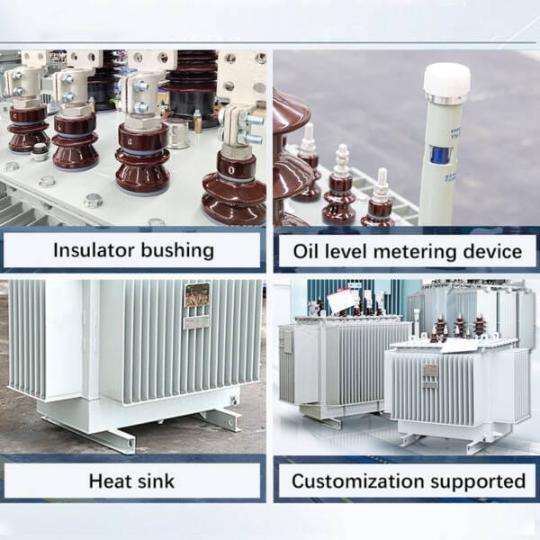 Close-up detail of a high-quality porcelain insulator bushing on the 10kV transformer.