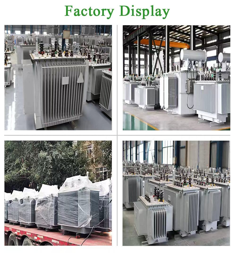 Wide-angle photo of a spacious, modern factory floor showcasing multiple large oil-immersed transformers in various stages of completion, demonstrating production scale.