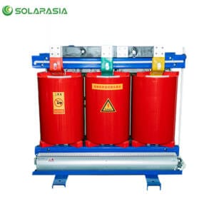 Front view of our standard 1600KVA Dry Type Transformer unit, showcasing its robust construction and clean design for industrial and commercial power distribution.