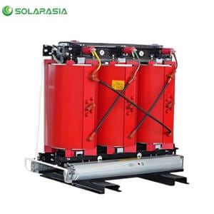 Front view of a modern 200KVA Dry Type Transformer with a robust enclosure.