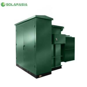 Primary product image of the 2000KVA American Box-Type Substation Transformer, showcasing its integrated design and robust enclosure.