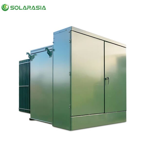 Professional front-view image of a robust 1000KVA Pad Mounted Transformer.