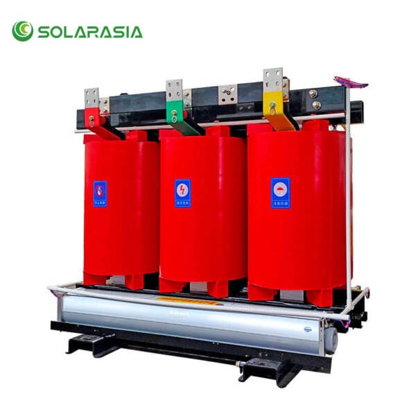 Professional photograph of a 1250KVA Dry Type Transformer unit, highlighting its robust construction and modern design for industrial power applications.