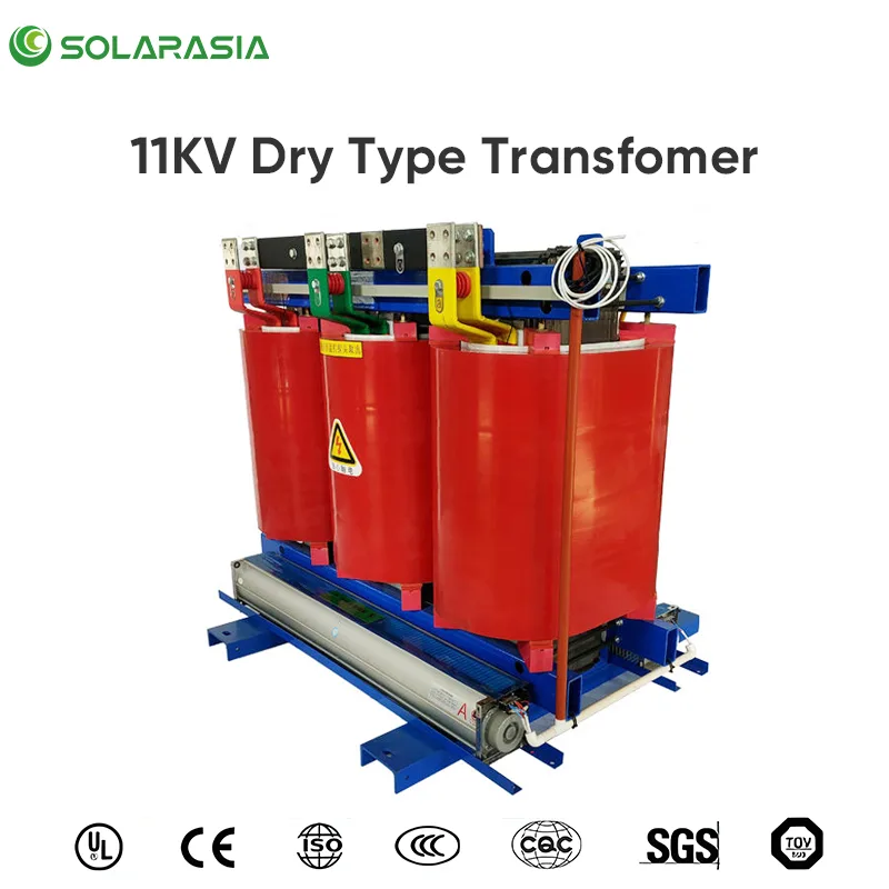 Logos of international certifications (e.g., CE, ISO) held for the 11KV Dry Type Transformer.