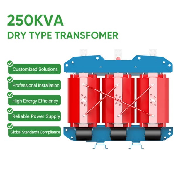 Features of 500KVA Dry Type Transformer including energy efficiency and global compliance.