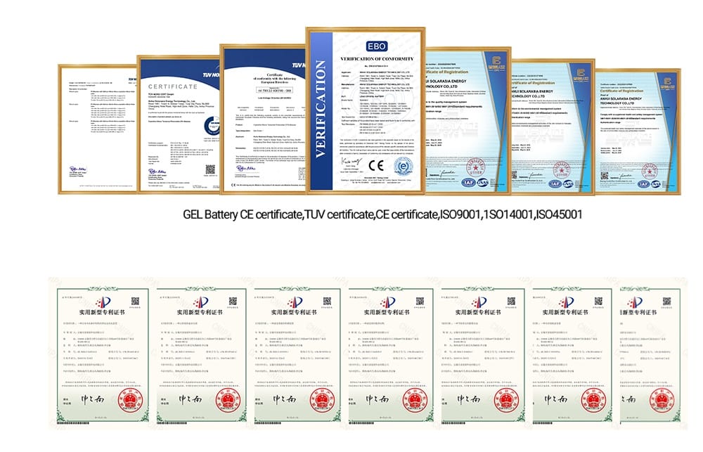 Collage of international certification logos such as ISO, CE, UL, SGS, etc. held for our dry type transformers.
