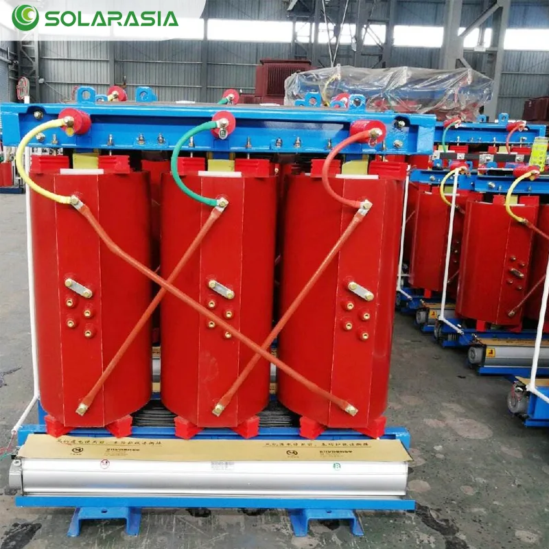 Clear front view of an 11KV Dry Type Transformer showing terminal arrangement and branding.