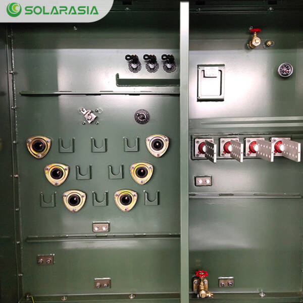 Front-facing image of 1500KVA Pad Mounted Transformer with closed doors.
