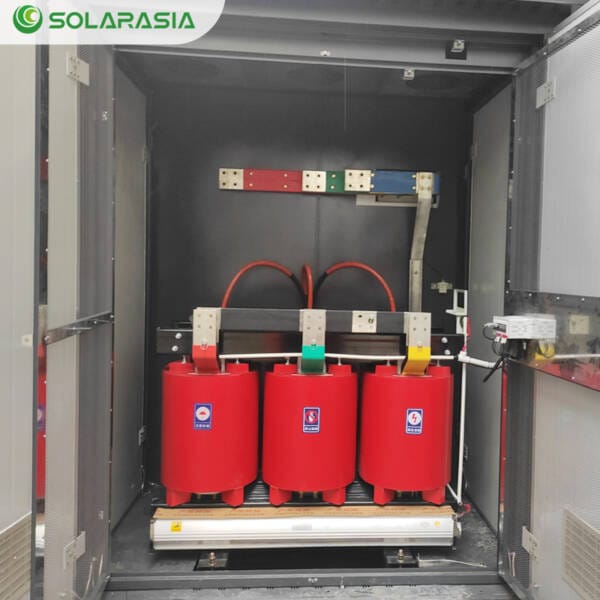 500KVA Dry-Type Transformer securely crated and packaged in a wooden box for safe transport and storage.