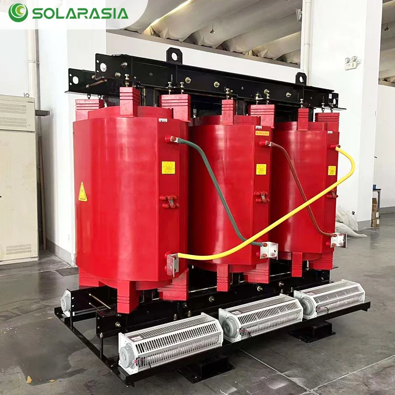 Side view of an 11KV Dry Type Transformer highlighting its compact design and construction.