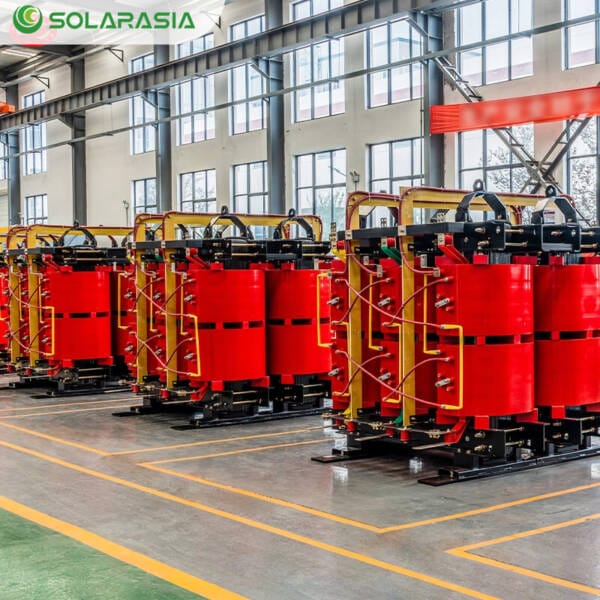 Assembly line overview of 100KVA Dry Type Transformers in production at our factory.