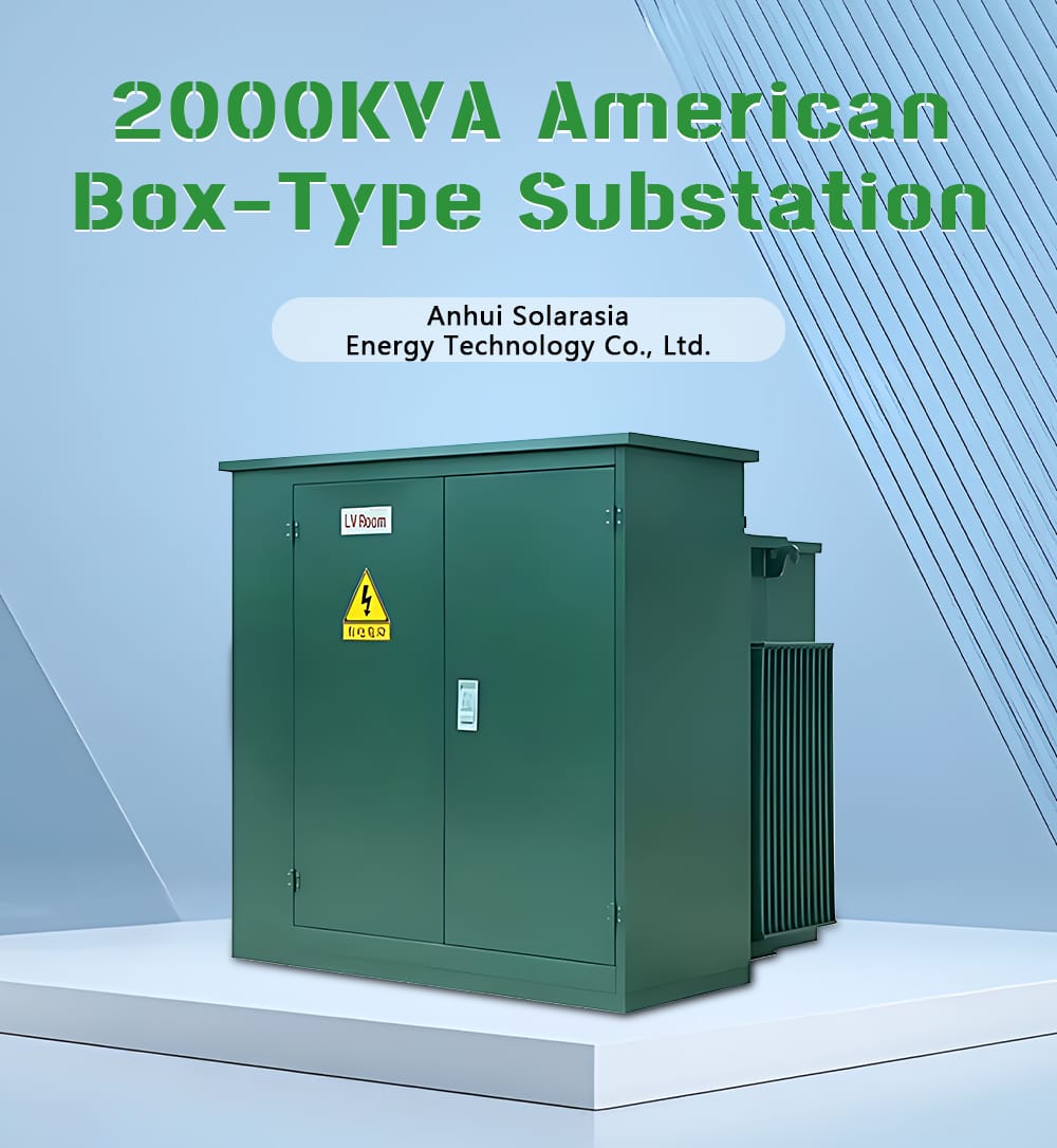 Complete assembled view of the 2000KVA American Box-Type Substation Transformer unit.