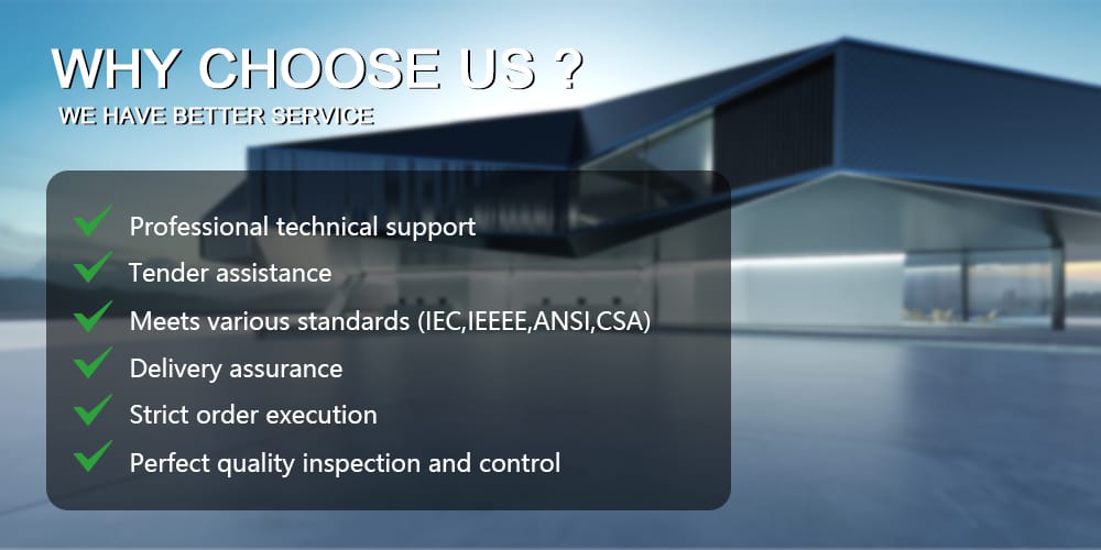 Infographic listing the added-value services supporting the 3750KVA Pad Mounted Transformer, including technical support, tender assistance, and quality control.
