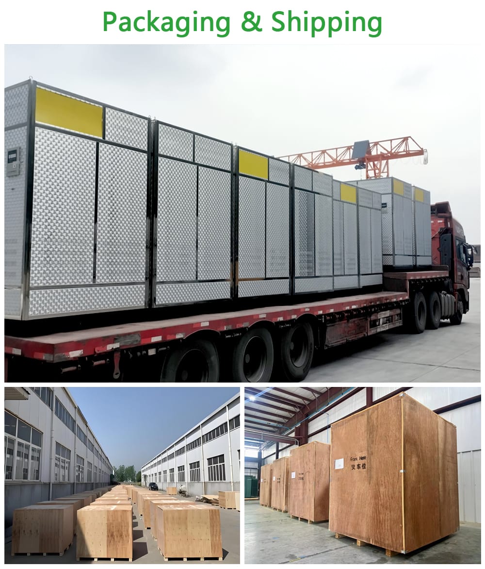 1000KVA Pad Mounted Transformer unit securely crated and prepared for international transport.