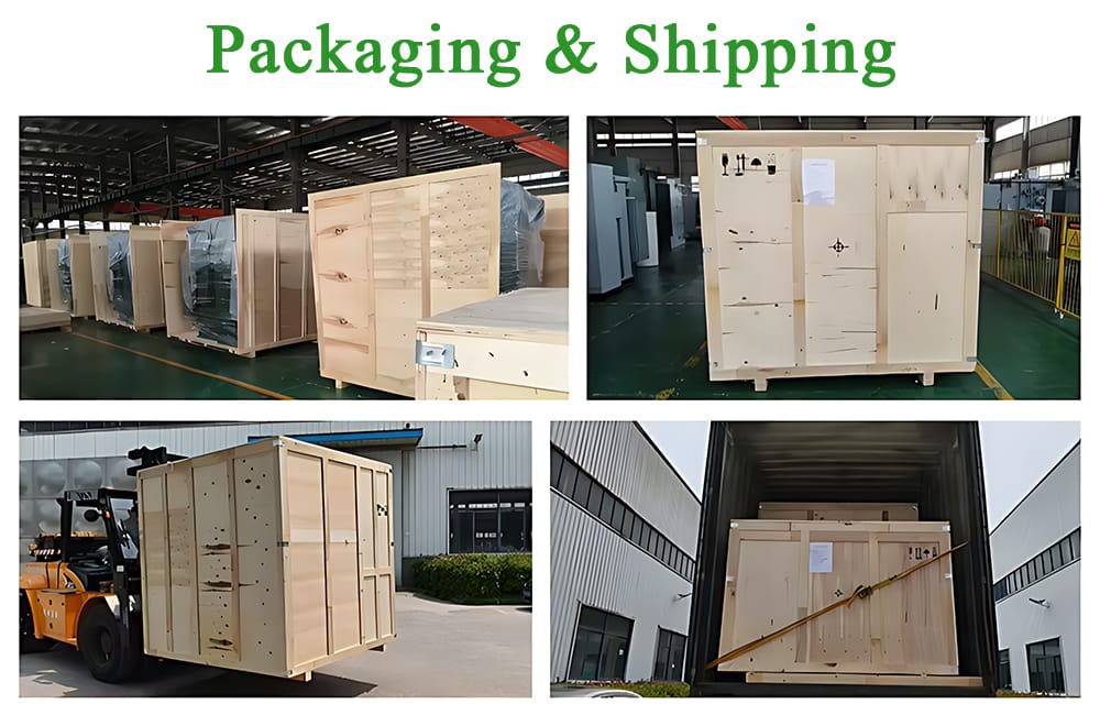 750KVA Pad Mounted Transformer unit being professionally crated for international shipping.