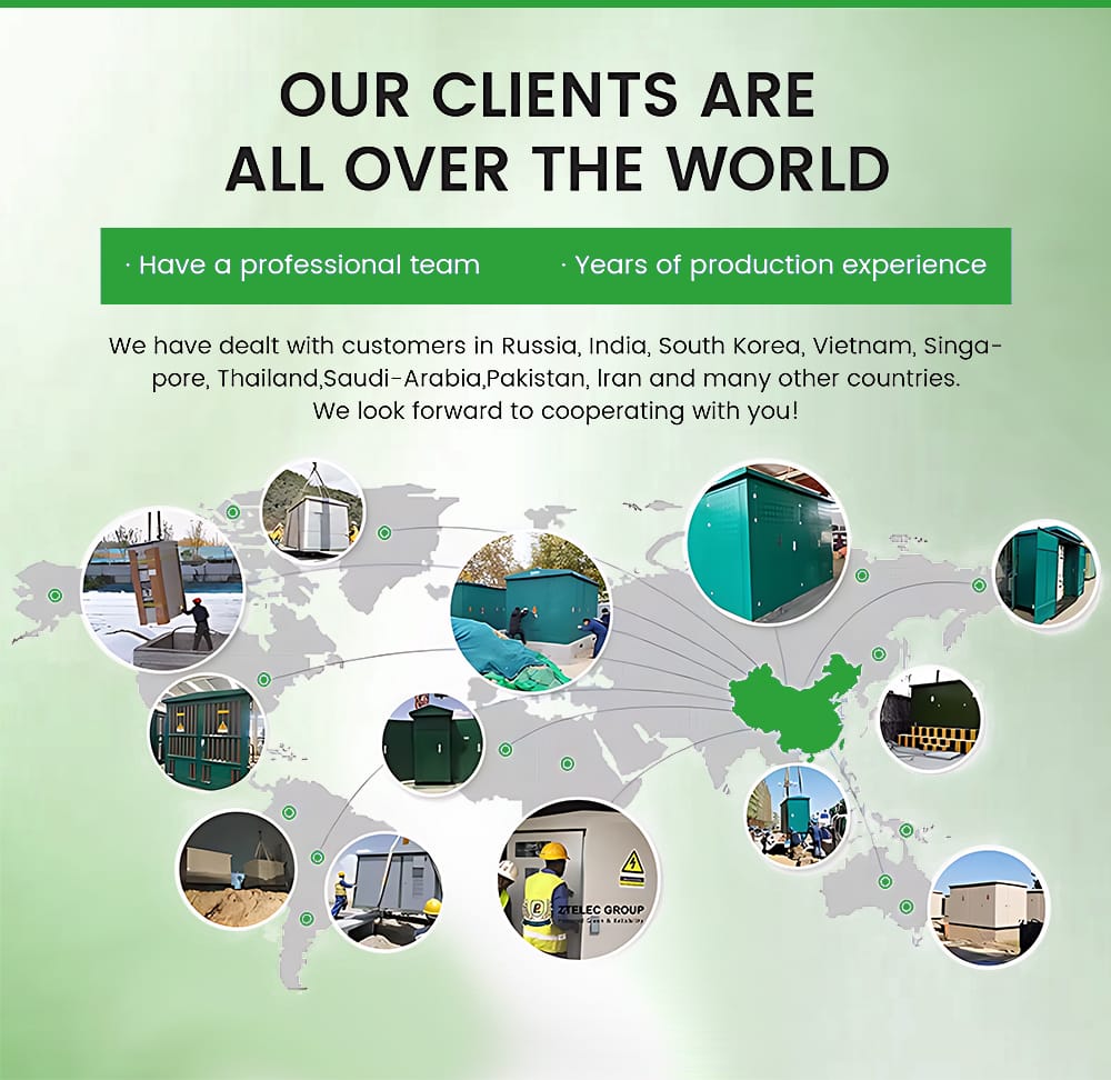 World map showing international customers for 500KVA Pad Mounted Transformer