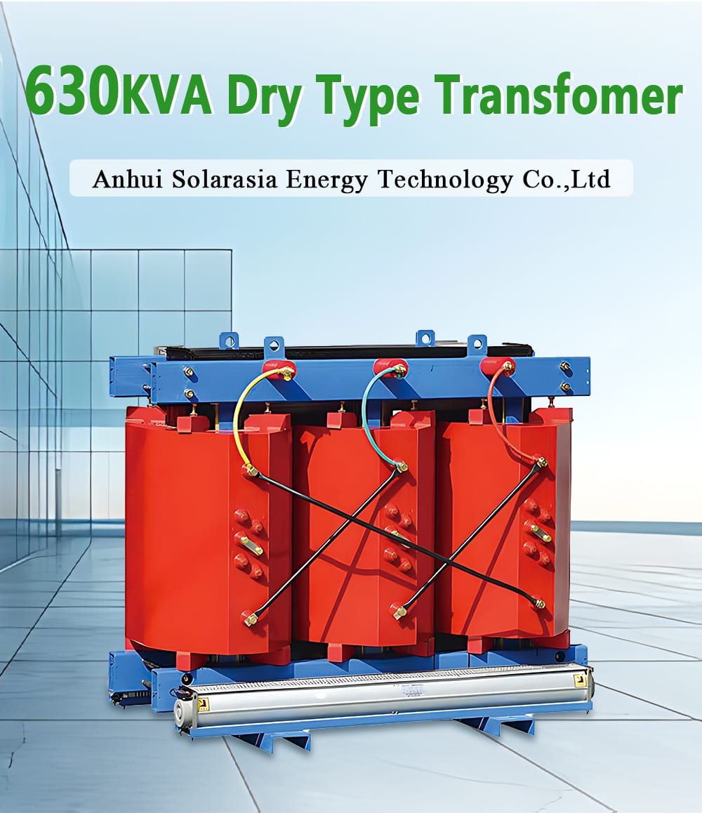 Professional photo of a 650KVA Dry Type Transformer unit, highlighting its robust, modern, and compact design for indoor power distribution applications.