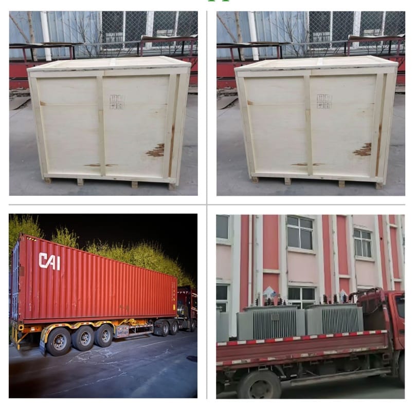 Professionally packaged and crated 500KVA oil immersed transformer ready for secure shipping and export.