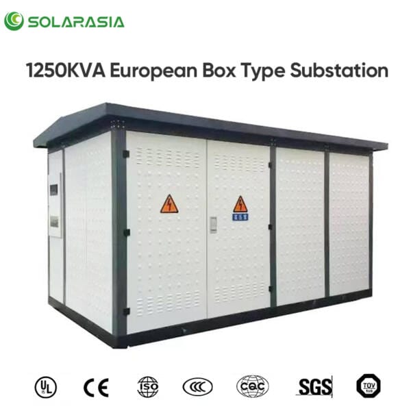 Certification badges and compliance standards for the 1250KVA European Box Type Substation.
