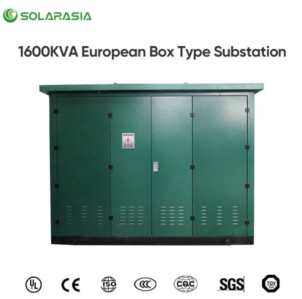 Collage of international quality and safety certificates held for the 1600KVA European Box Type Substation.