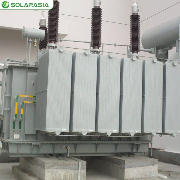 Inside view of a modern factory assembly line dedicated to building 800KVA oil immersed transformers.