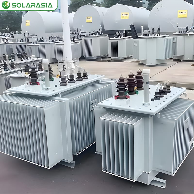 Quality testing area for 50KVA oil immersed transformers in the factory
