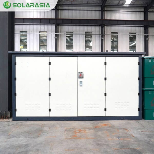 A completed 315KVA European Box Type Substation prepared for packaging and delivery from the factory.