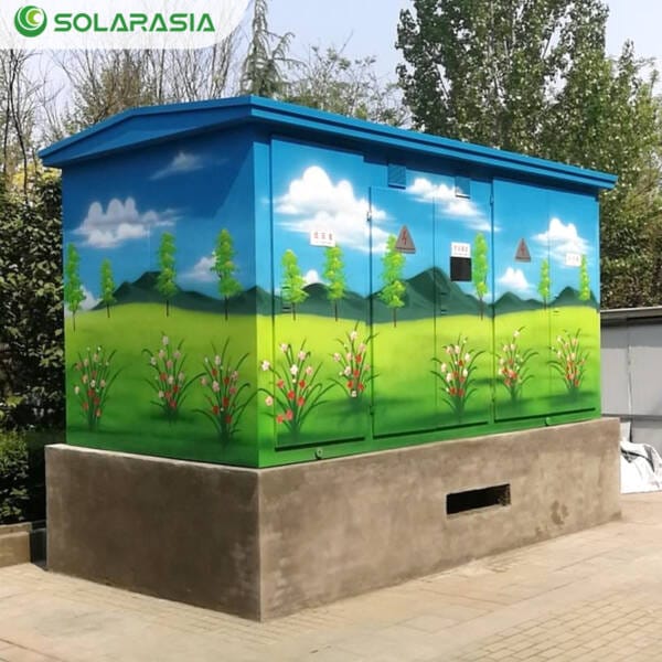630KVA European Box Type Substation installed in an outdoor setting, demonstrating its durability and adaptability.