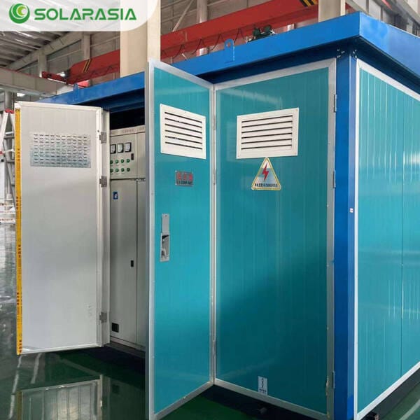 Side profile view of the 400KVA European Box Type Substation during manufacturing, illustrating its structural integrity and craftsmanship.