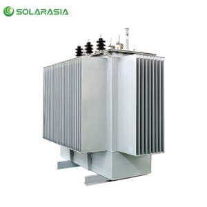 Front view of a 250KVA oil immersed transformer S11 M used for stable power distribution.