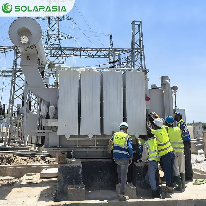 S22 Series oil filled transformer installed at an outdoor electrical site.