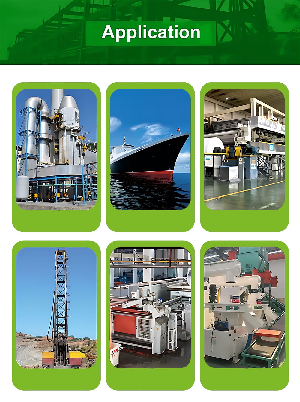 Collage showing the wide applicability of our switchgear solutions in various industries like commercial buildings, industrial plants, and infrastructure.
