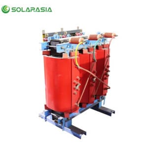 White background product display of SCB11 30KVA dry transformer, showing the complete cast resin transformer design.