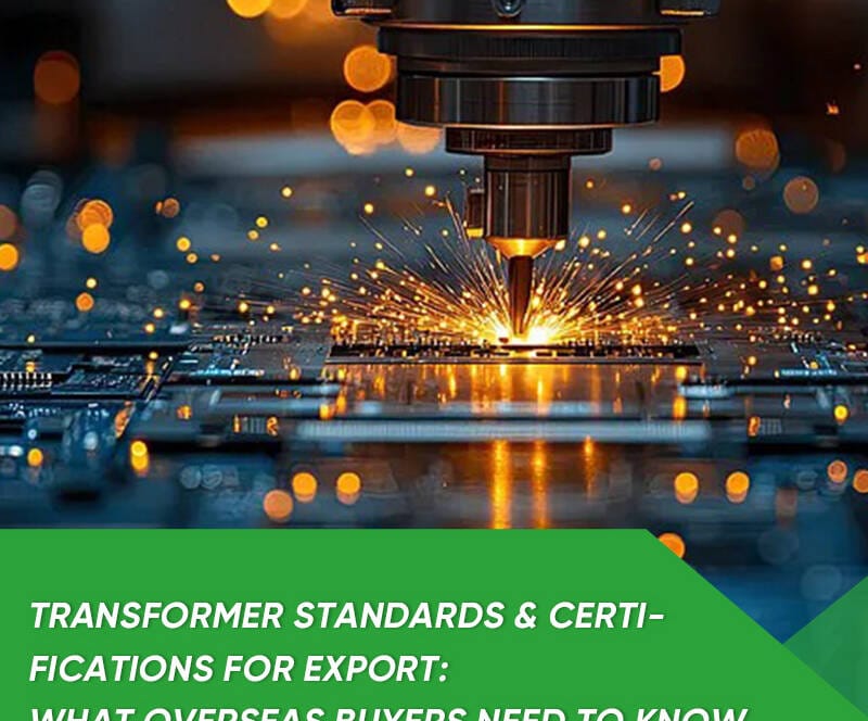 Diagram showing key transformer standards and export certifications for overseas buyers