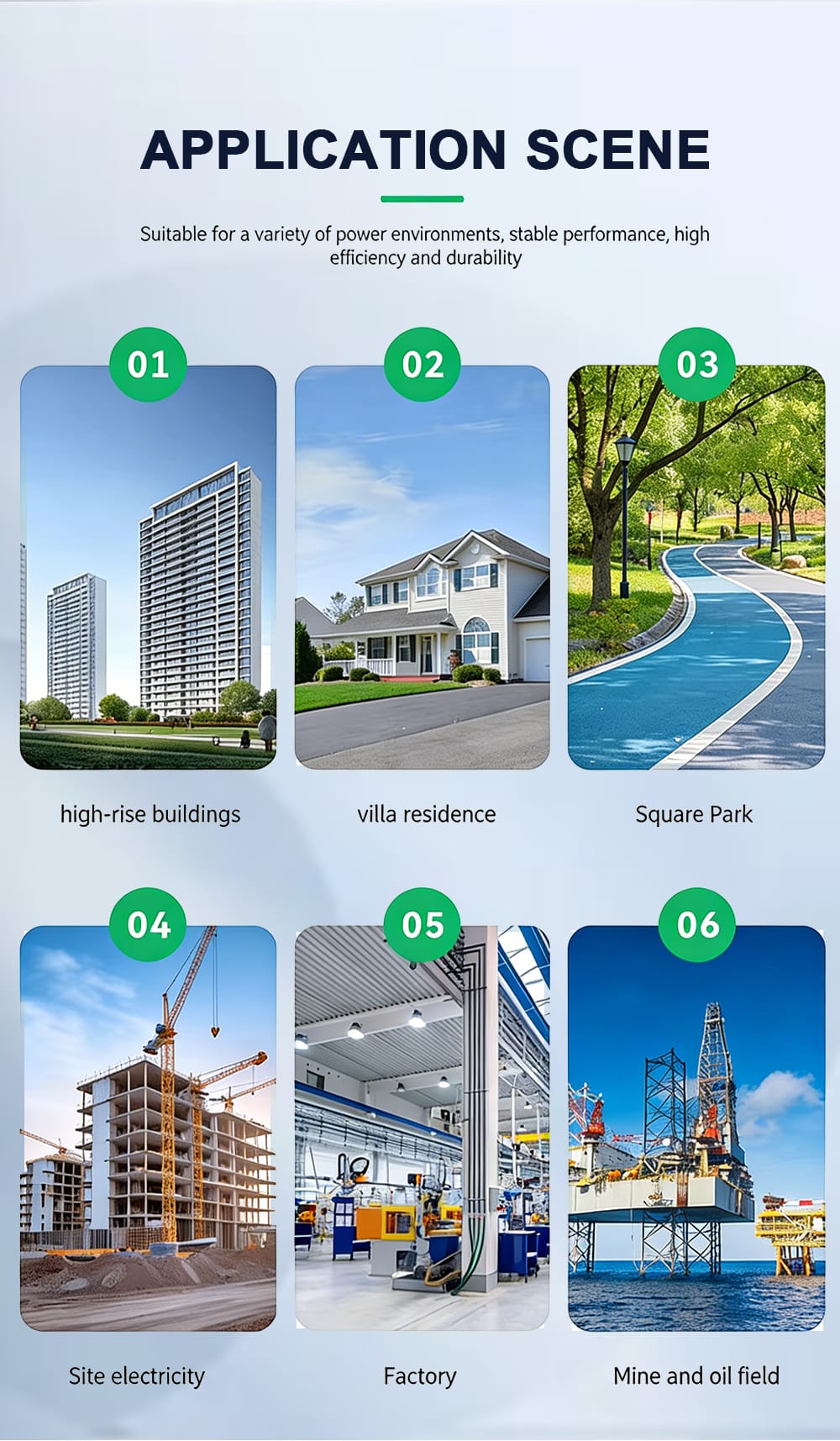 Applications of SCB12 10KV cast resin dry transformer in high rise buildings factories villas mines oil fields and public infrastructure