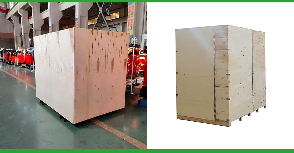 Packed SCBH15 100KVA Cast Resin Transformer ready for safe international shipment