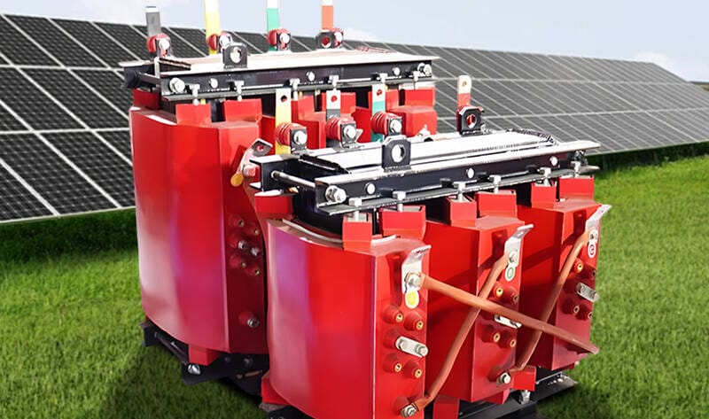 SCB11 160KVA dry transformer placed in industrial background, epoxy resin cast and ventilated dry-type transformer for distribution applications.