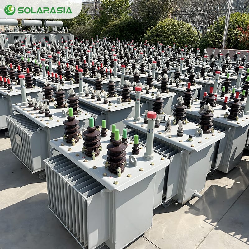 Production workshop for S13 M 200KVA oil immersed transformers, showing professional assembly and quality control.