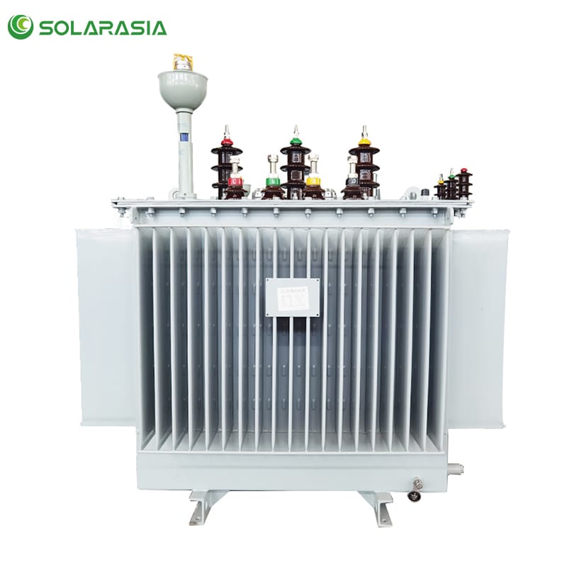 High-quality S13 M 200KVA oil immersed transformer on white background, ideal for industrial power distribution.
