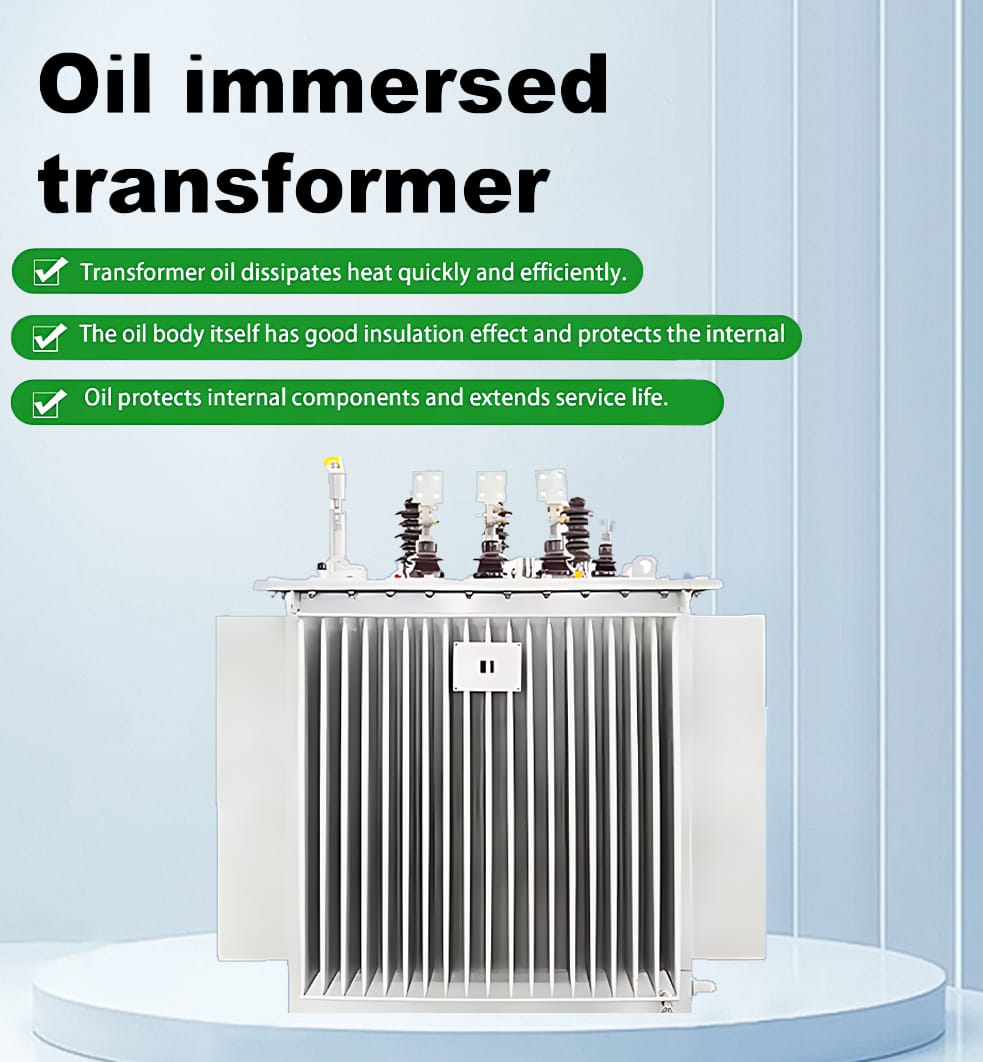200KVA oil type transformer showing transformer oil efficiently dissipating heat, insulating internal components, and extending service life.