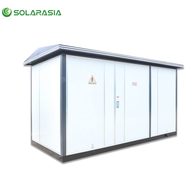 Front view of a 160KVA European Box Type Substation used for medium voltage power distribution projects