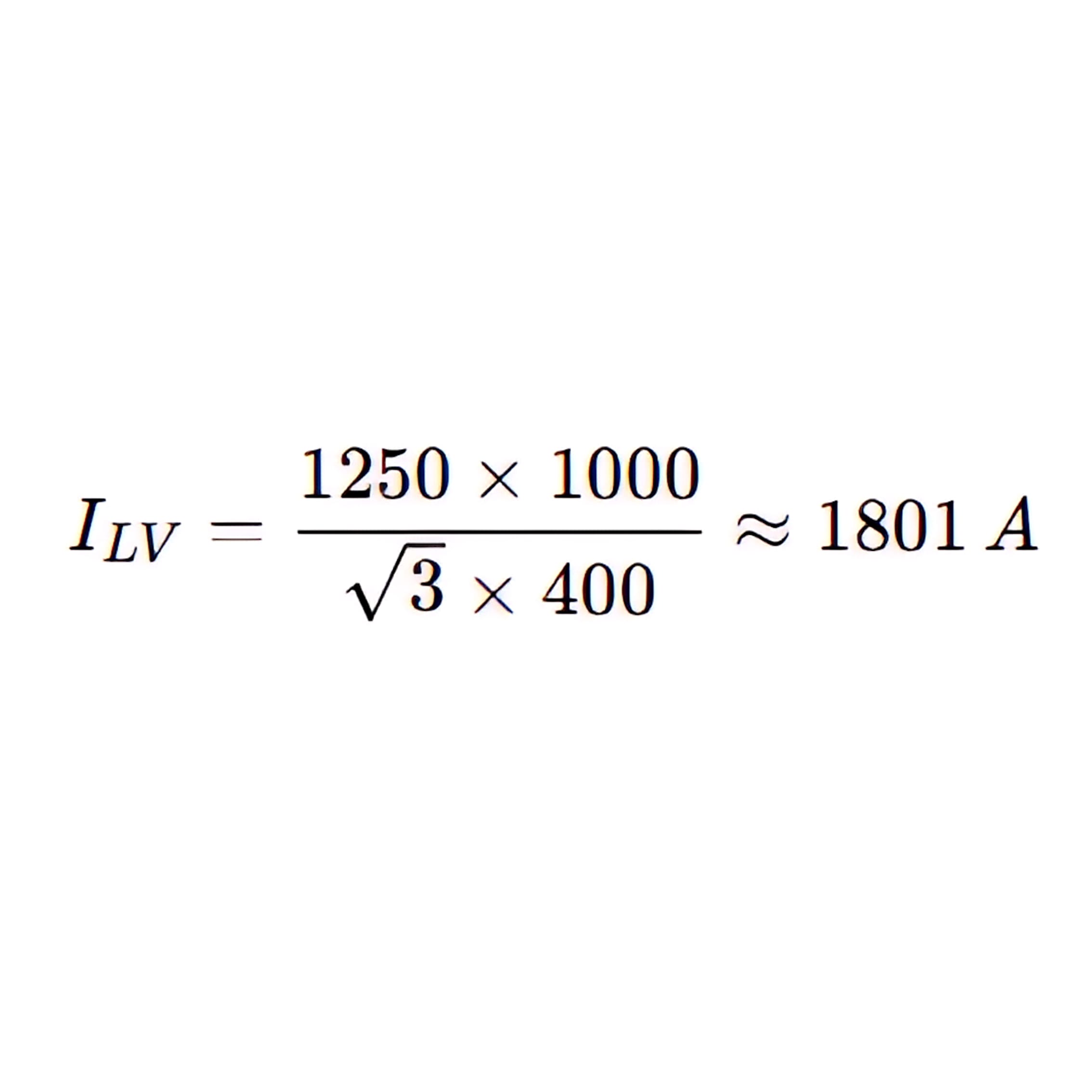 Low-voltage side current calculation of S11 1250KVA oil type transformer three phase power distribution