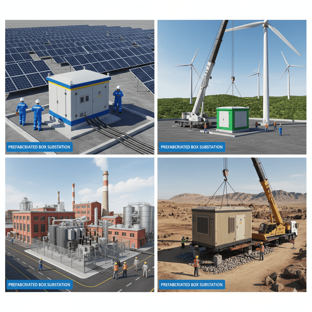 Prefabricated substation deployed at solar and wind energy projects