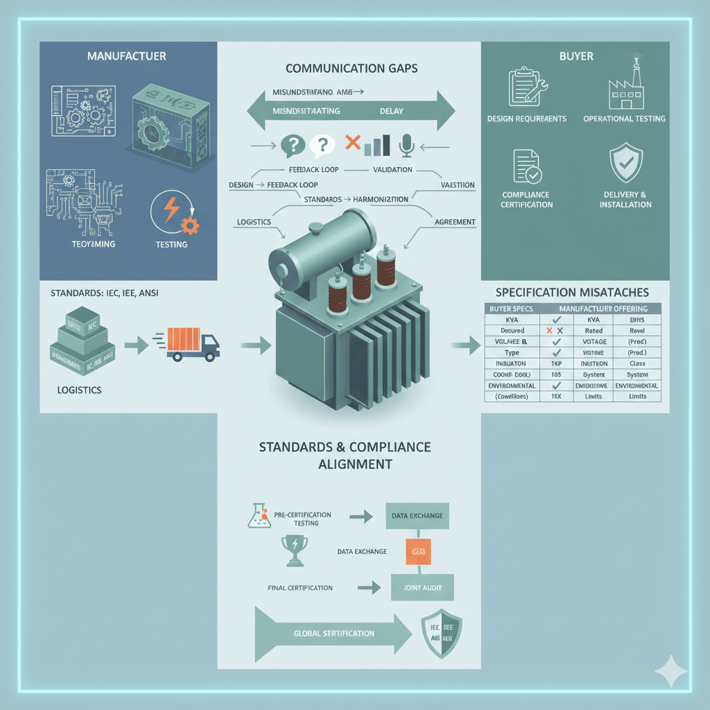 Compliance chart of IEC, IEEE, and ANSI standards for transformers