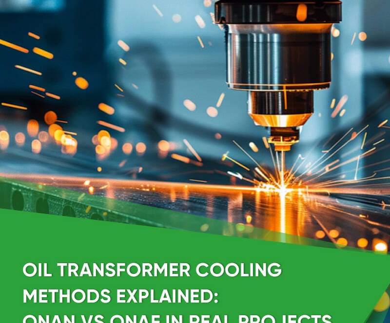 Illustration of oil-immersed transformer showing ONAN and ONAF cooling methods for performance optimization