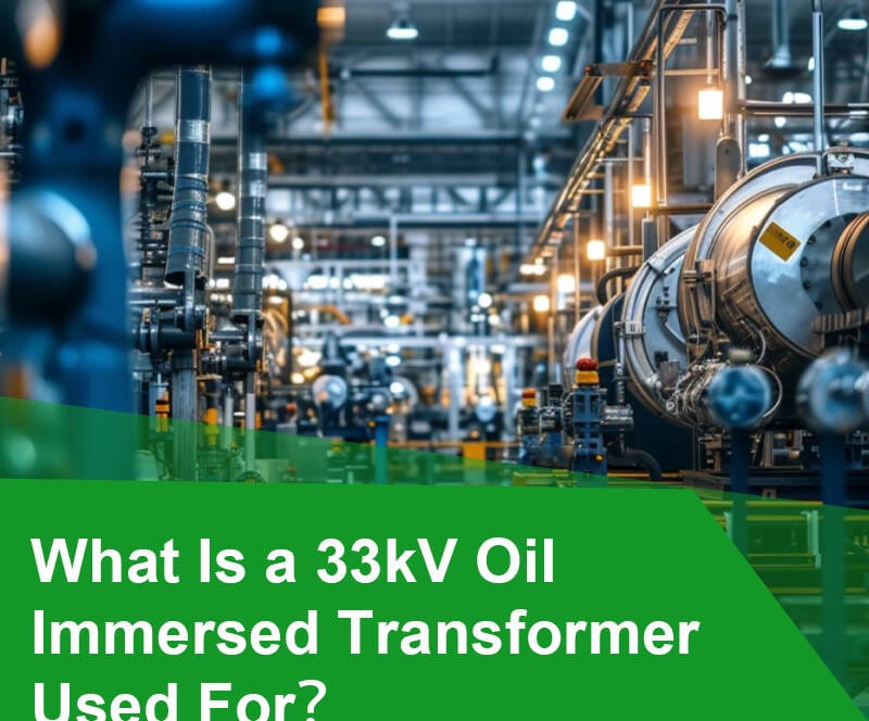 33kV oil immersed power transformer installed at outdoor substation with cooling radiators and high voltage bushings